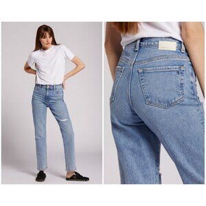 💕CURRENT ELLIOTT💕 Soulmate High Rise Slim Straight Leg Jean Camino Blue 27 NWT